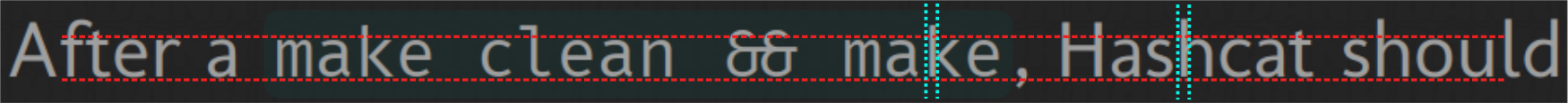 Compare Fira Code and Molengo; x-height in red and width in turquoise.